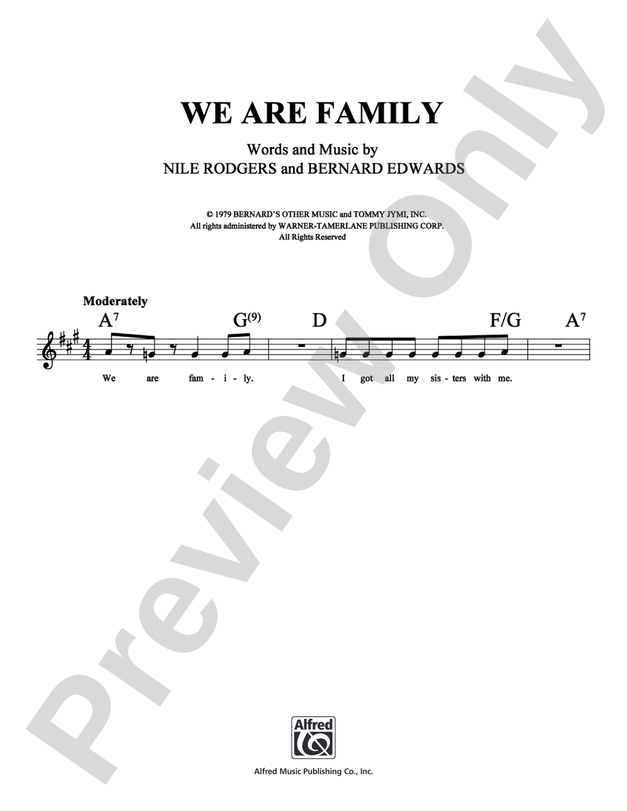 We Are Family: Lead Sheet Digital Sheet Music