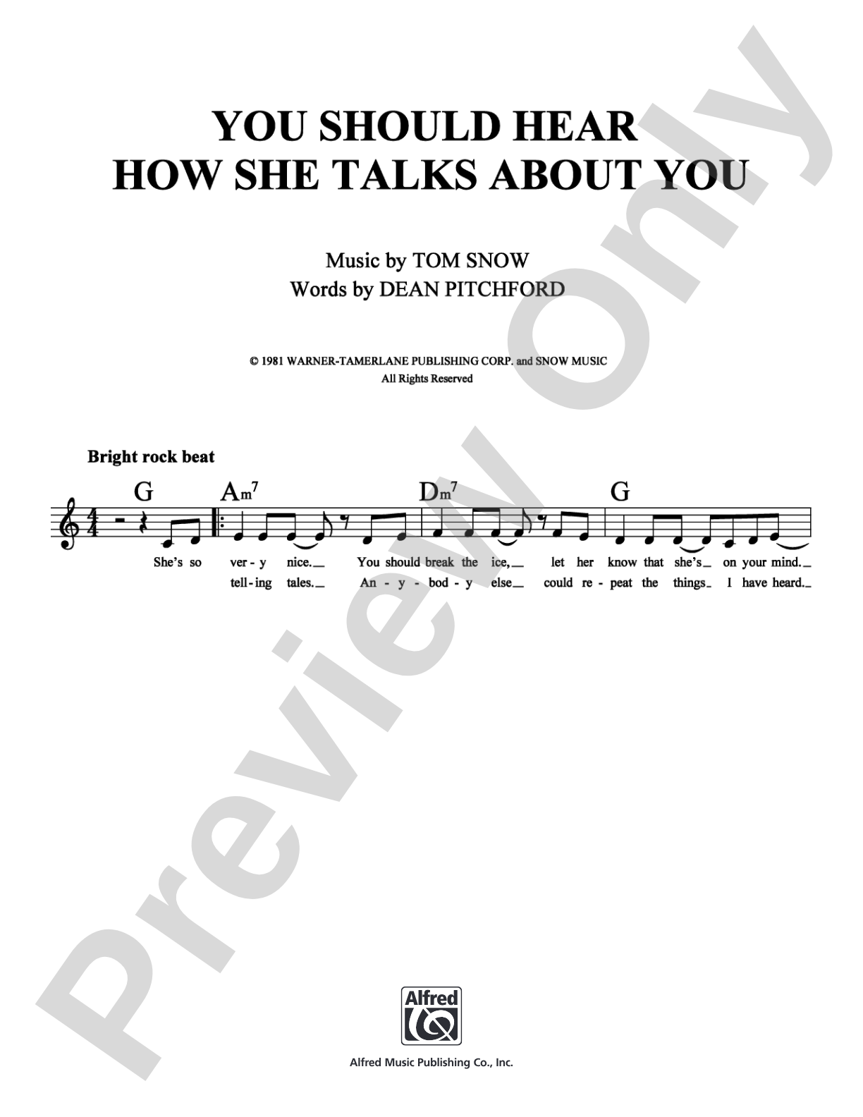 You Should Hear How She Talks About You: Lead Sheet Digital Sheet Music