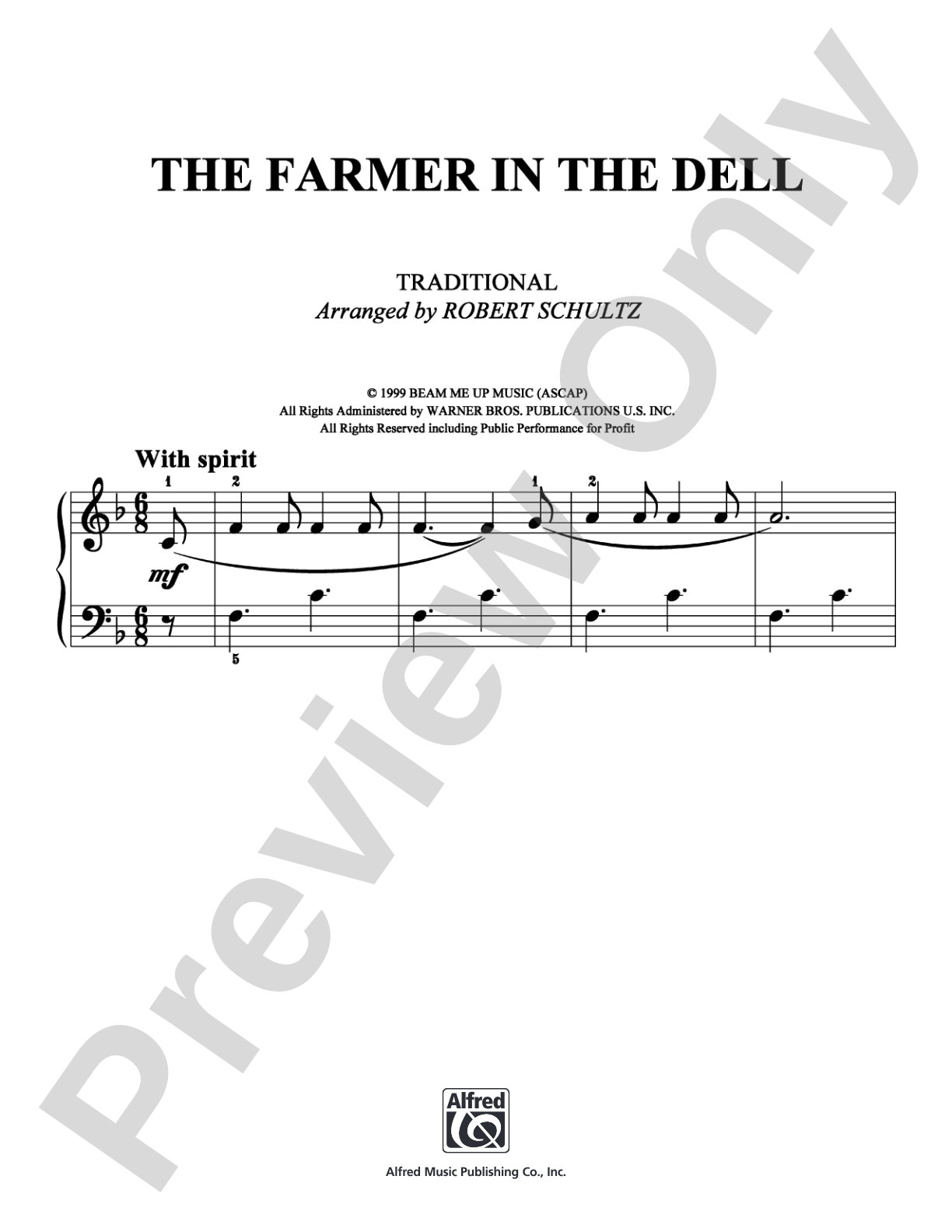 The Farmer in the Dell: Easy Piano Digital Sheet Music