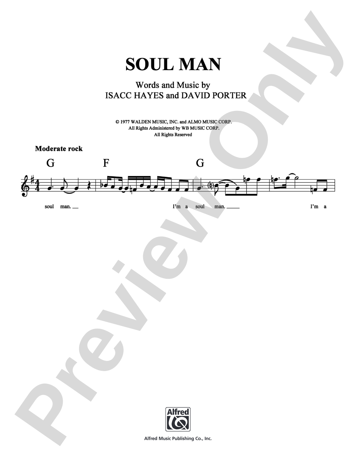 Soul Man: Lead Sheet Digital Sheet Music
