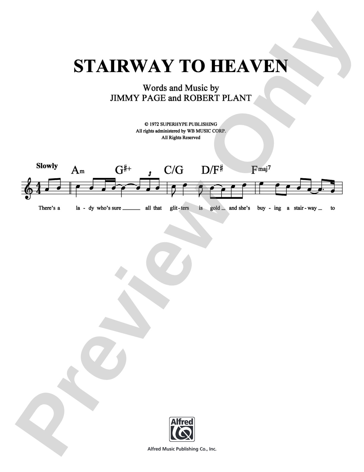 Stairway to Heaven: Lead Sheet Digital Sheet Music