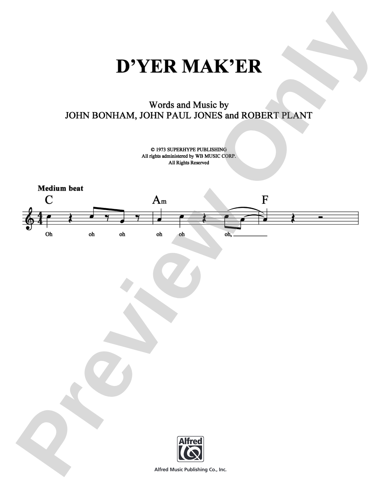 D'yer Mak'er: Lead Sheet Digital Sheet Music