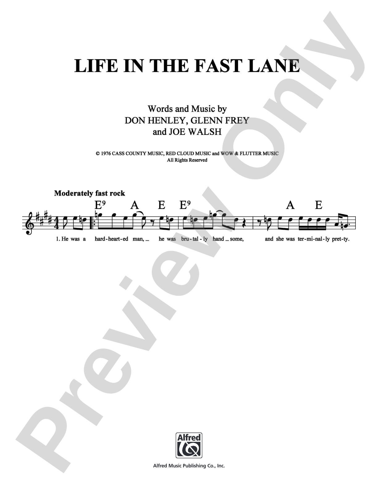 Life in the Fast Lane: Lead Sheet Digital Sheet Music