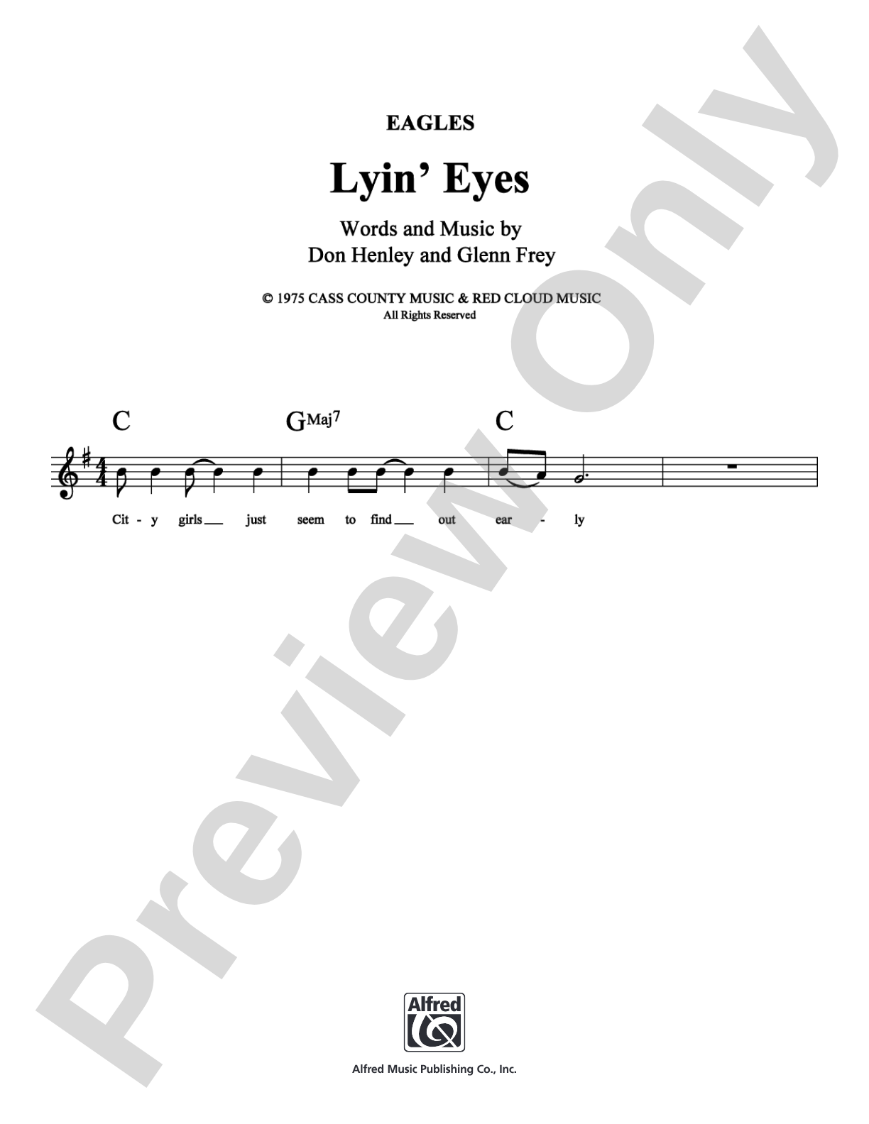Lyin' Eyes: Lead Sheet Digital Sheet Music