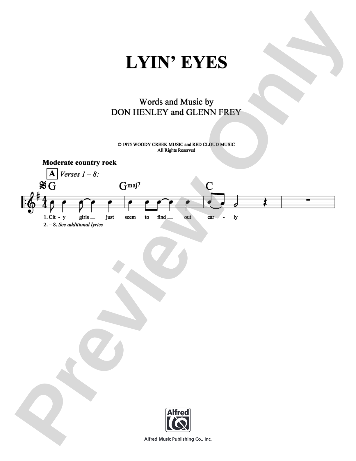 Lyin' Eyes: Lead Sheet Digital Sheet Music