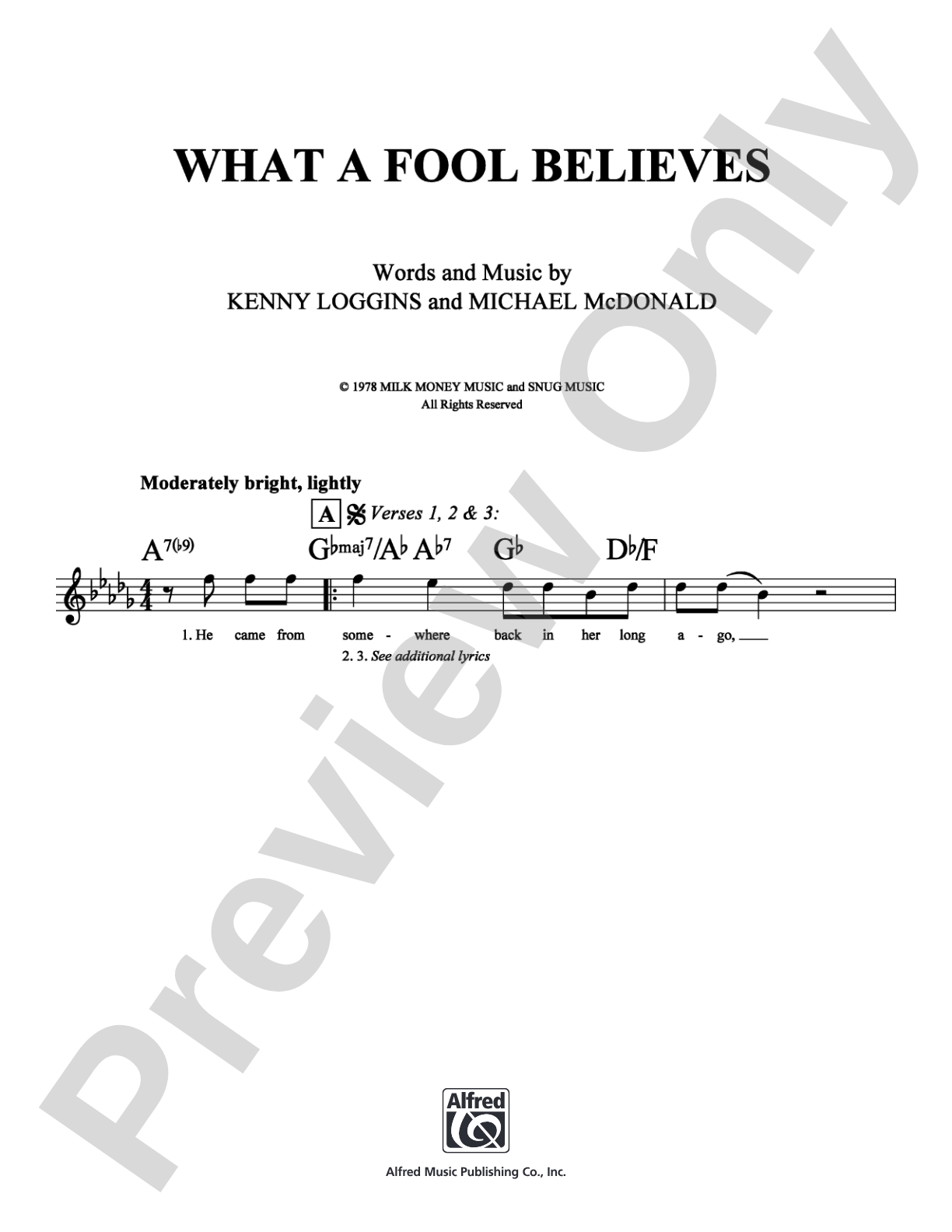 What a Fool Believes: Lead Sheet Digital Sheet Music