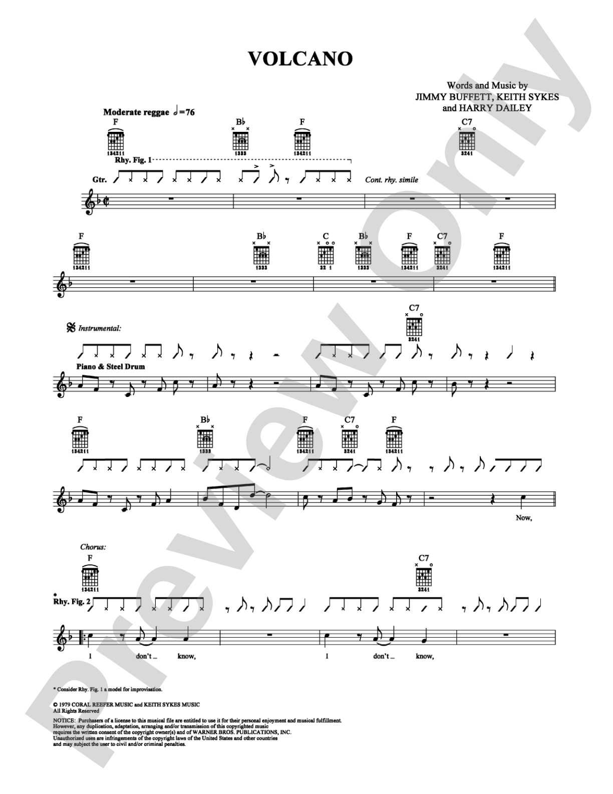 Volcano: Guitar TAB Digital Sheet Music