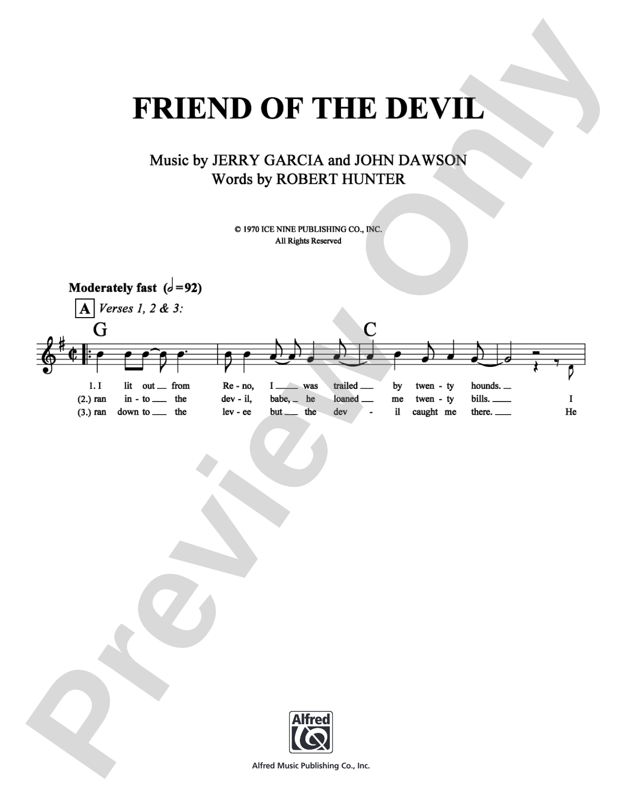 Friend of the Devil: Lead Sheet Digital Sheet Music
