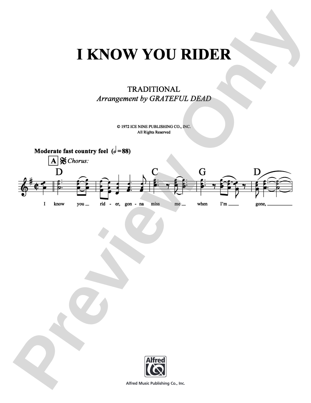 I Know You Rider: Lead Sheet Digital Sheet Music