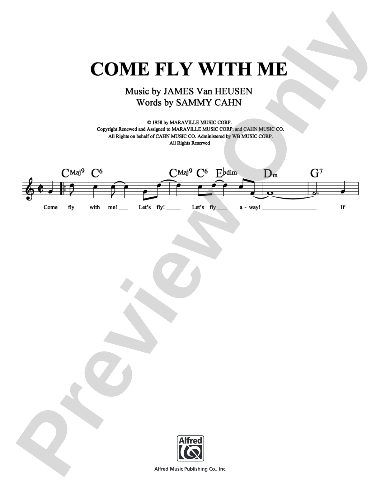 Come Fly With Me: Lead Sheet Digital Sheet Music