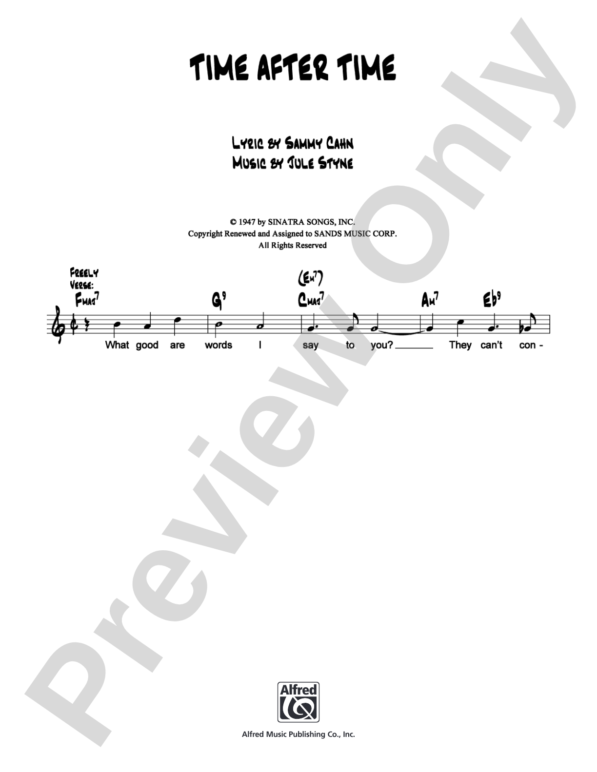 Time After Time: Lead Sheet Digital Sheet Music