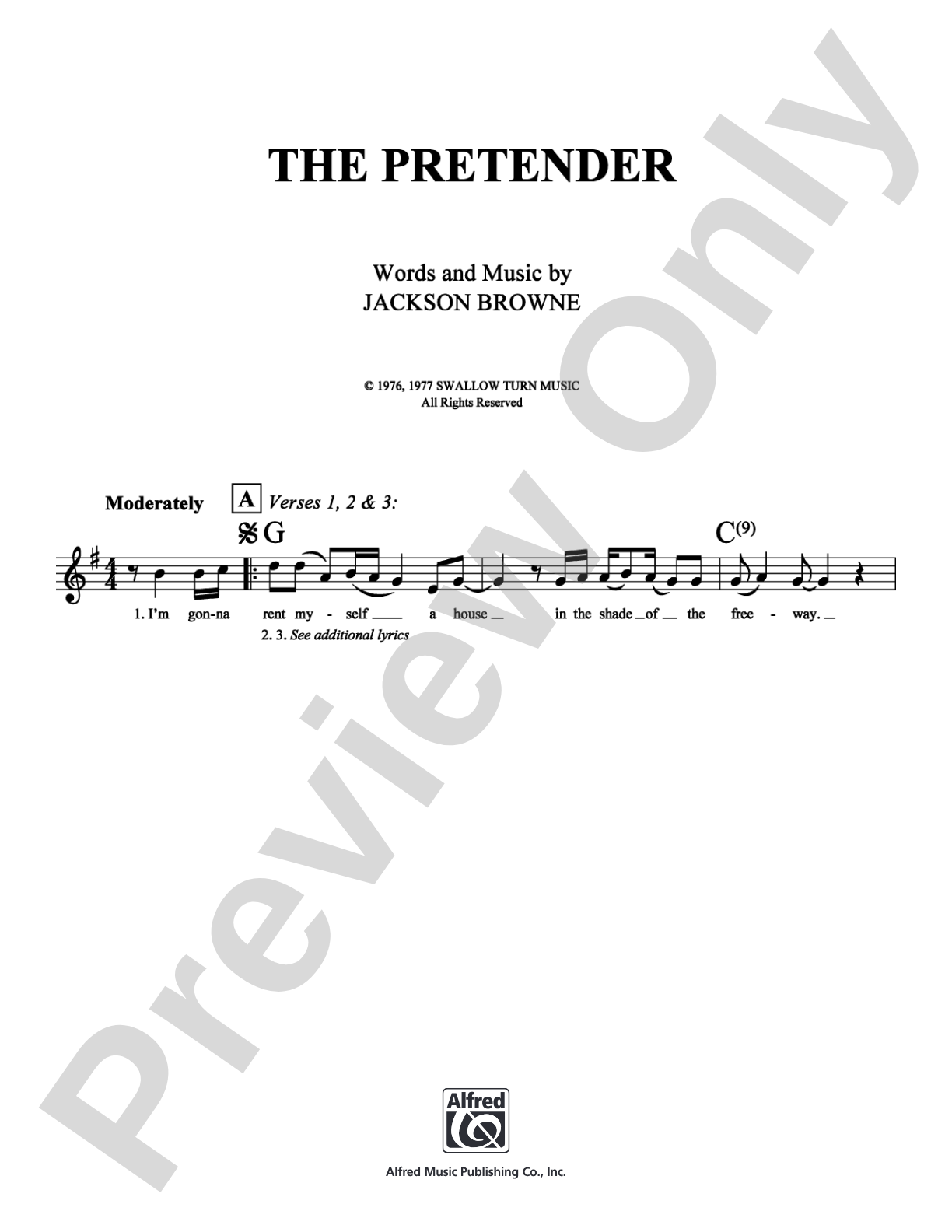 The Pretender: Lead Sheet Digital Sheet Music