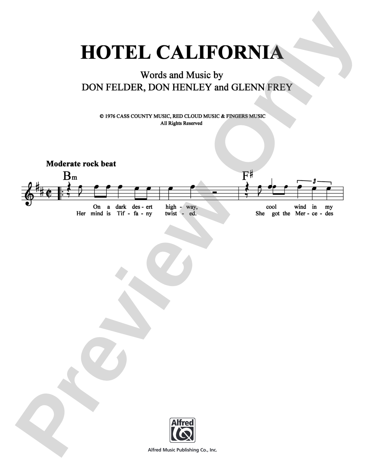 Hotel California: Lead Sheet Digital Sheet Music