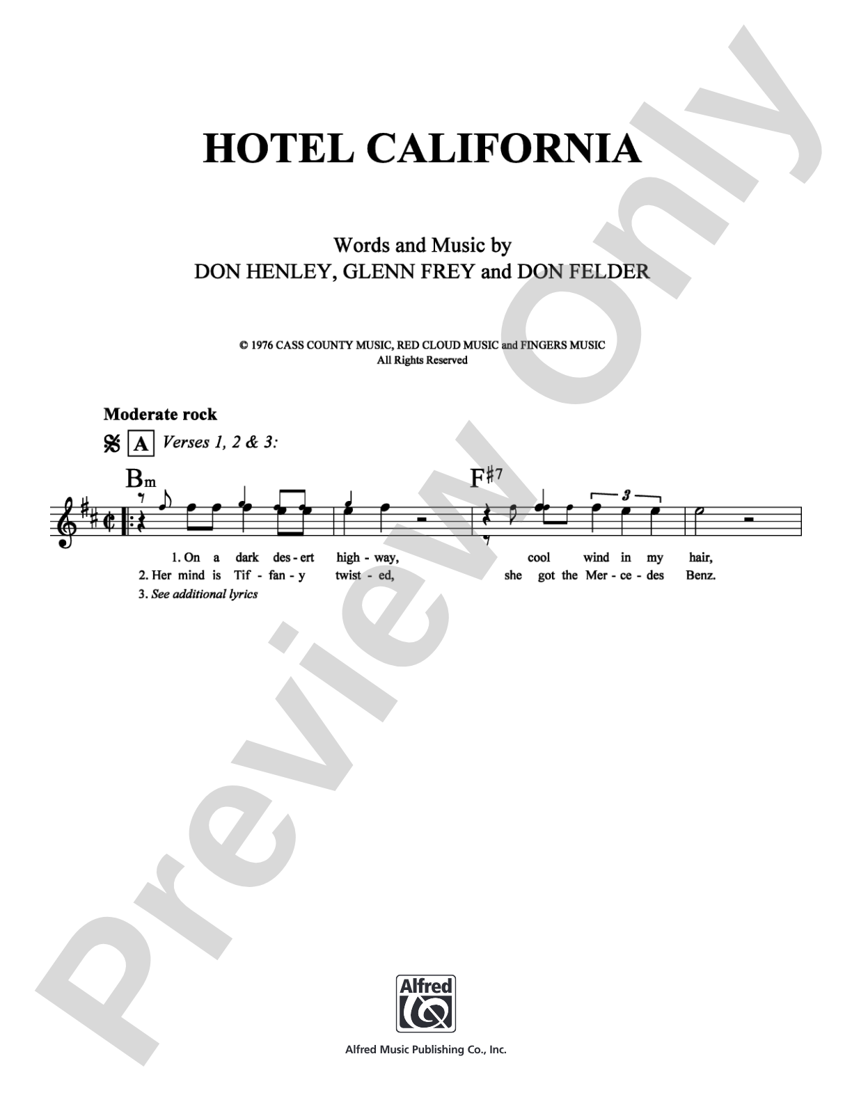 Hotel California: Lead Sheet Digital Sheet Music