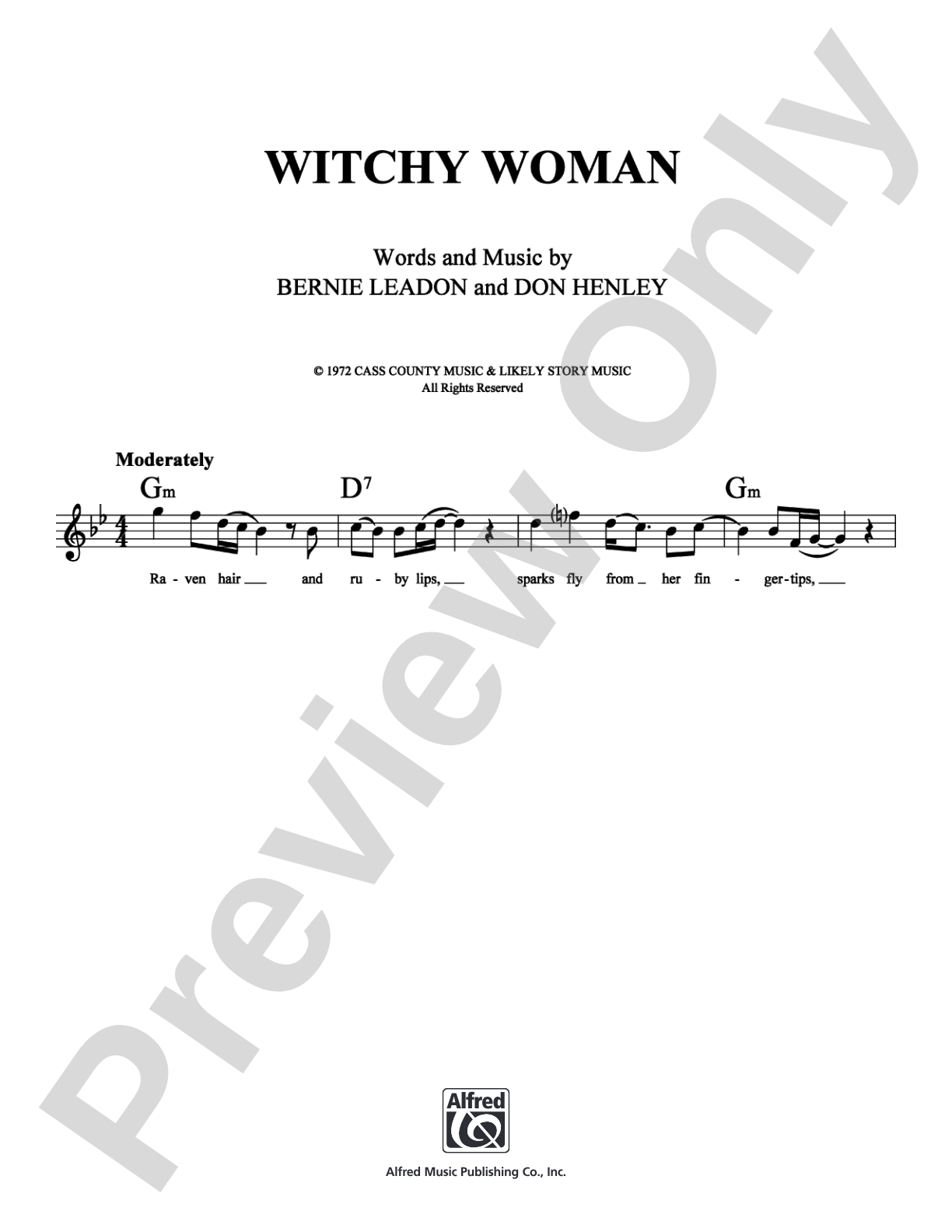 Witchy Woman: Lead Sheet Digital Sheet Music