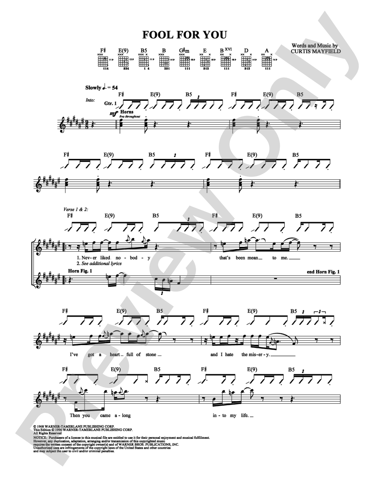 Fool For You: Guitar TAB Digital Sheet Music