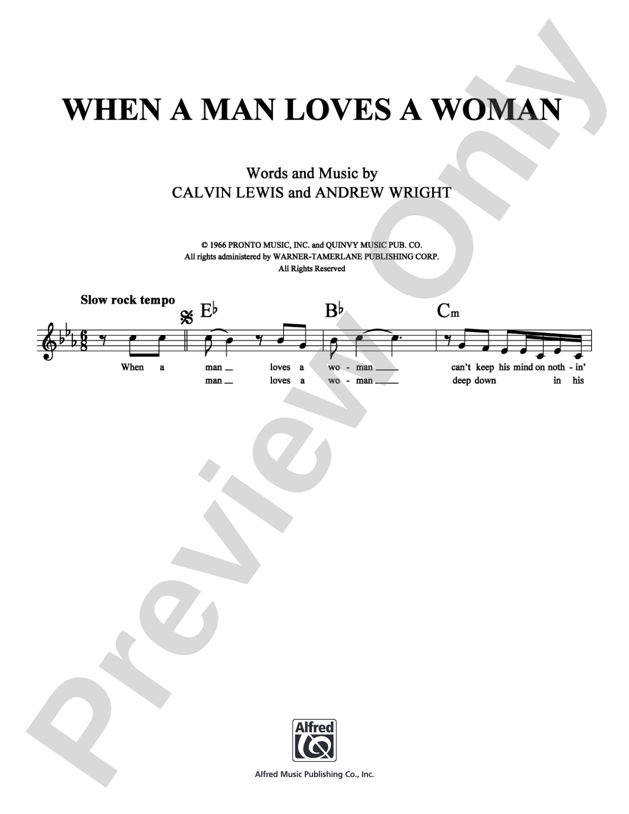 When A Man Loves A Woman: Lead Sheet Digital Sheet Music