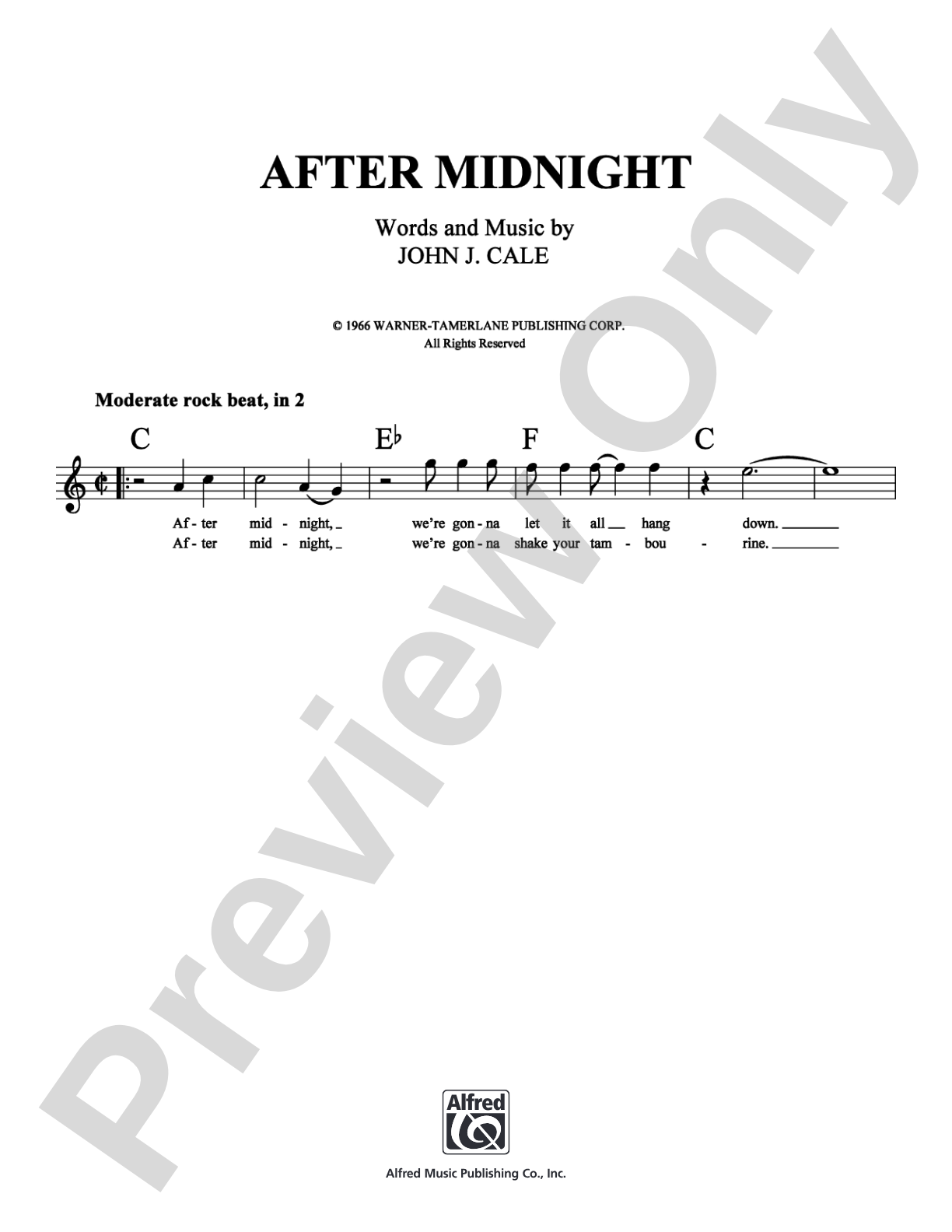 After Midnight: Lead Sheet Digital Sheet Music