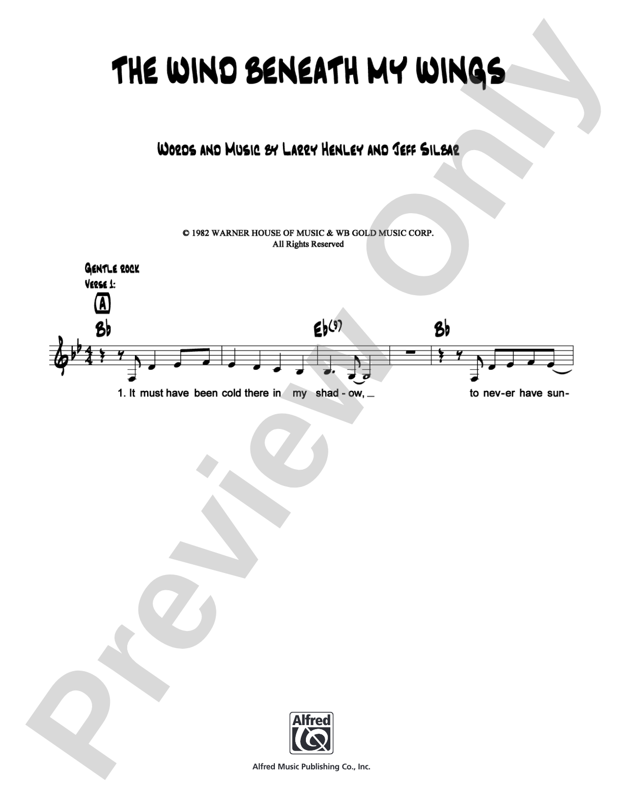 The Wind Beneath My Wings: Lead Sheet Digital Sheet Music