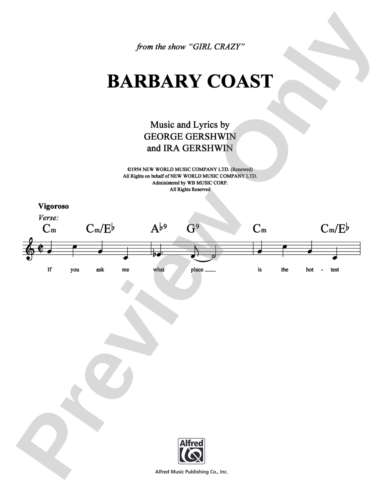 Barbary Coast: Lead Sheet Digital Sheet Music
