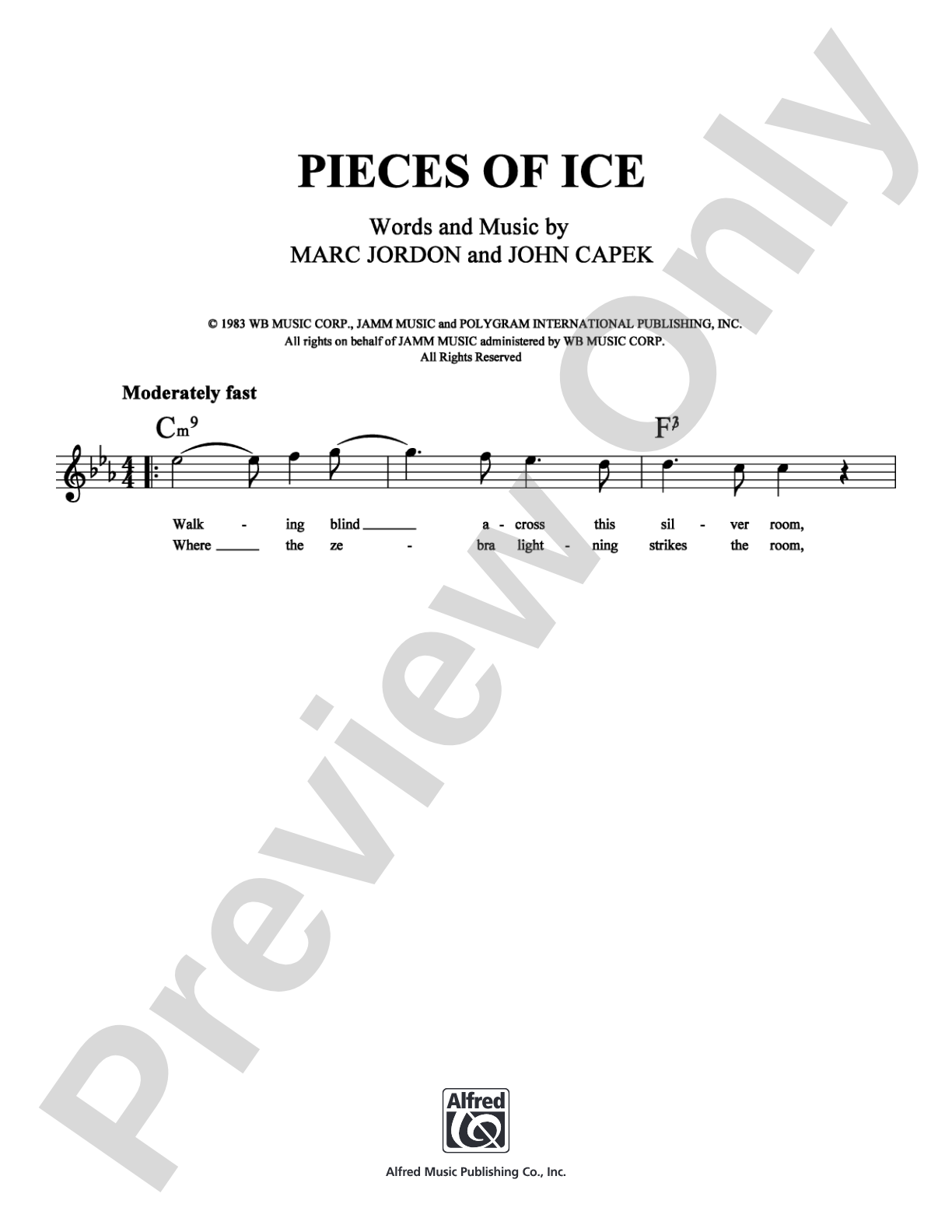 Pieces of Ice: Lead Sheet Digital Sheet Music