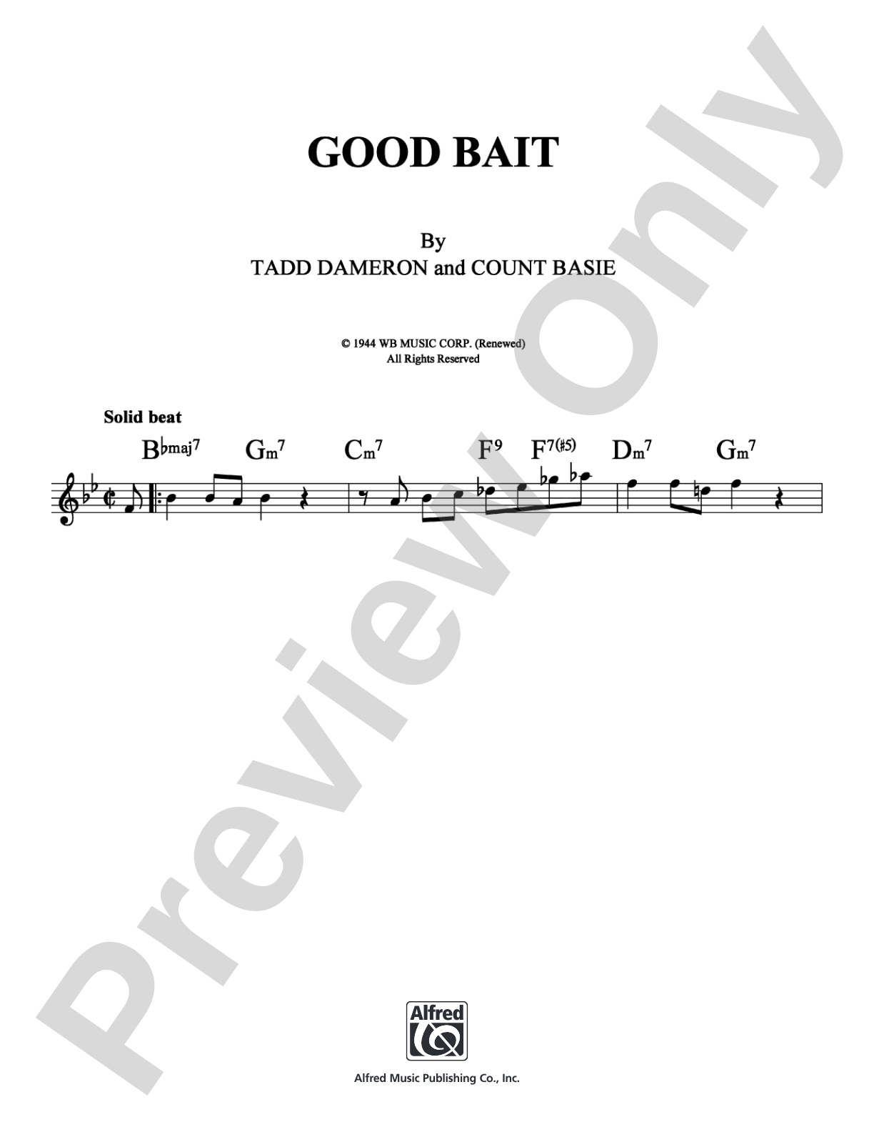 Good Bait: Lead Sheet Digital Sheet Music