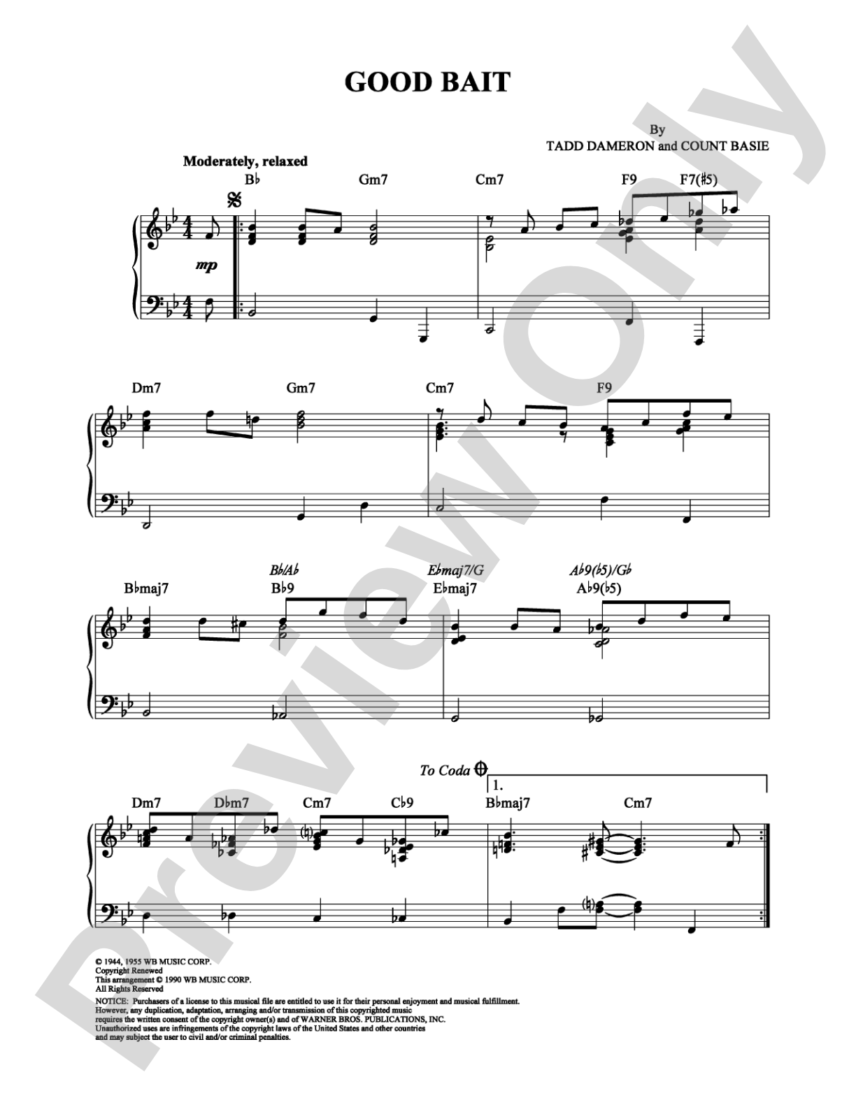 Good Bait: Piano Digital Sheet Music