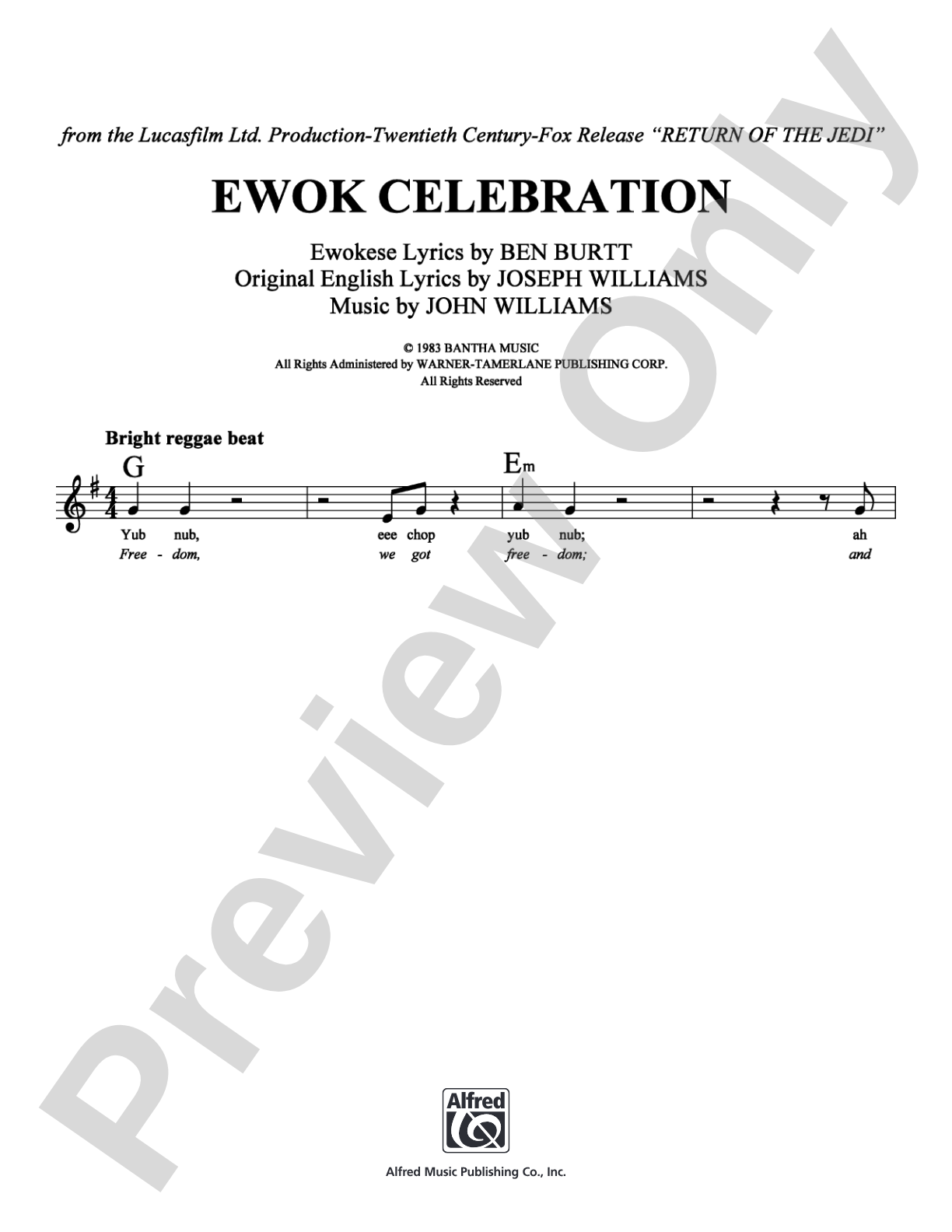 Ewok Celebration: Lead Sheet Digital Sheet Music