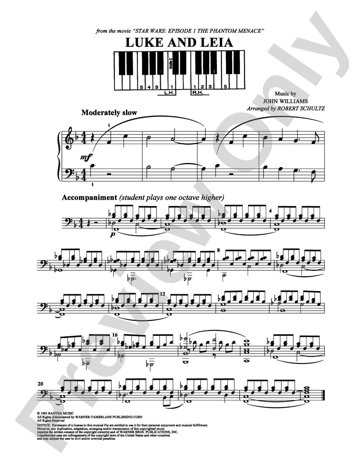 Luke and Leia: Easy Piano Digital Sheet Music