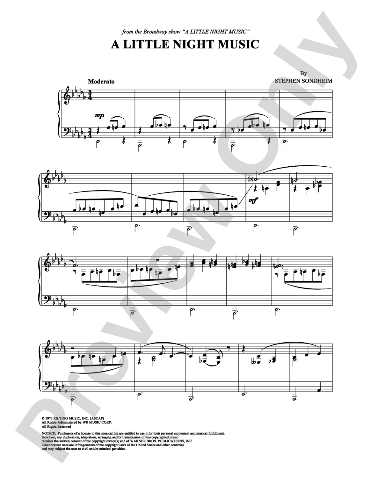 A Little Night Music: Piano Digital Sheet Music
