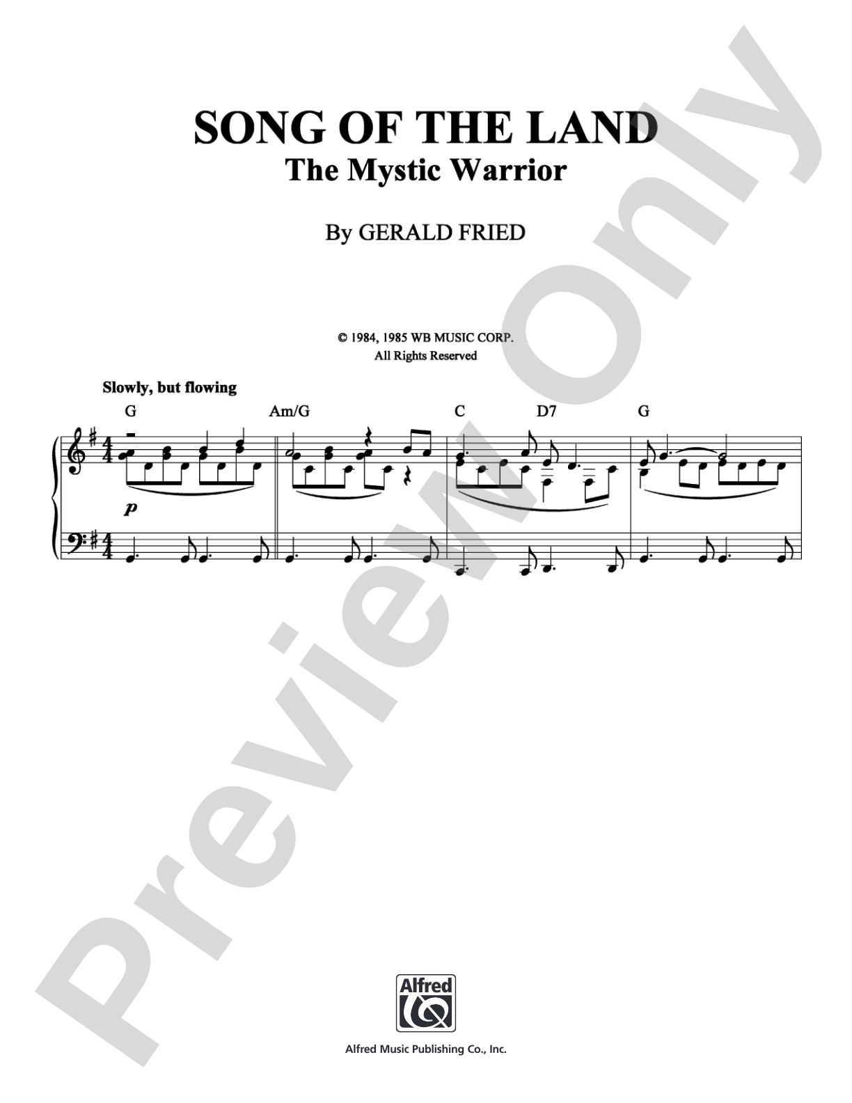 Song of the Land: Piano Digital Sheet Music