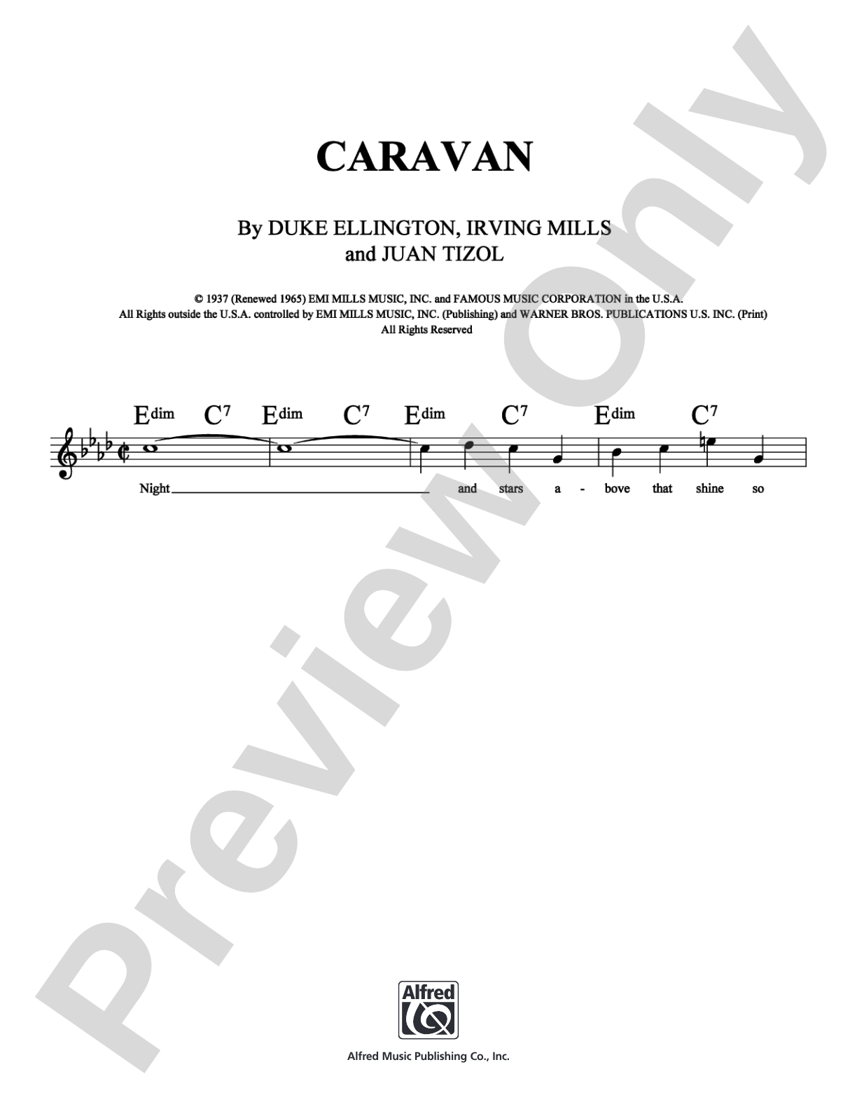 Caravan: Lead Sheet Digital Sheet Music
