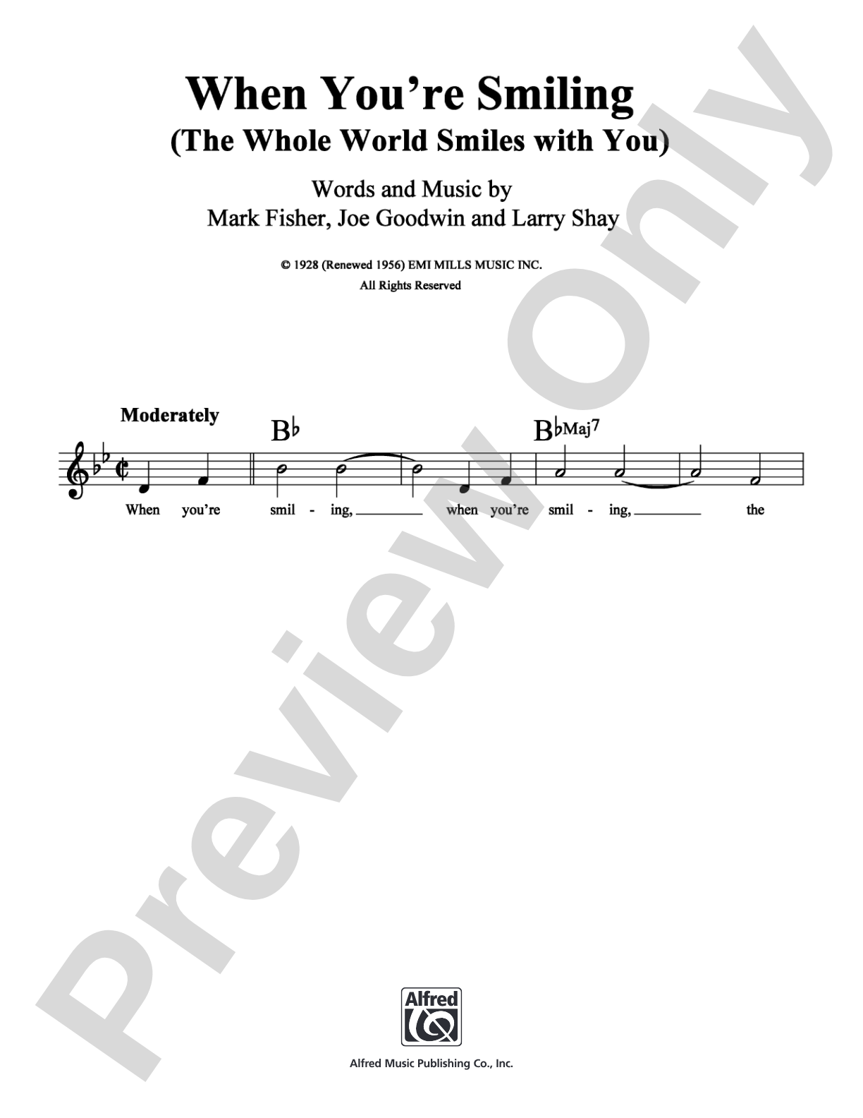 When You're Smiling (The Whole World Smiles with You): Lead Sheet Digital Sheet Music