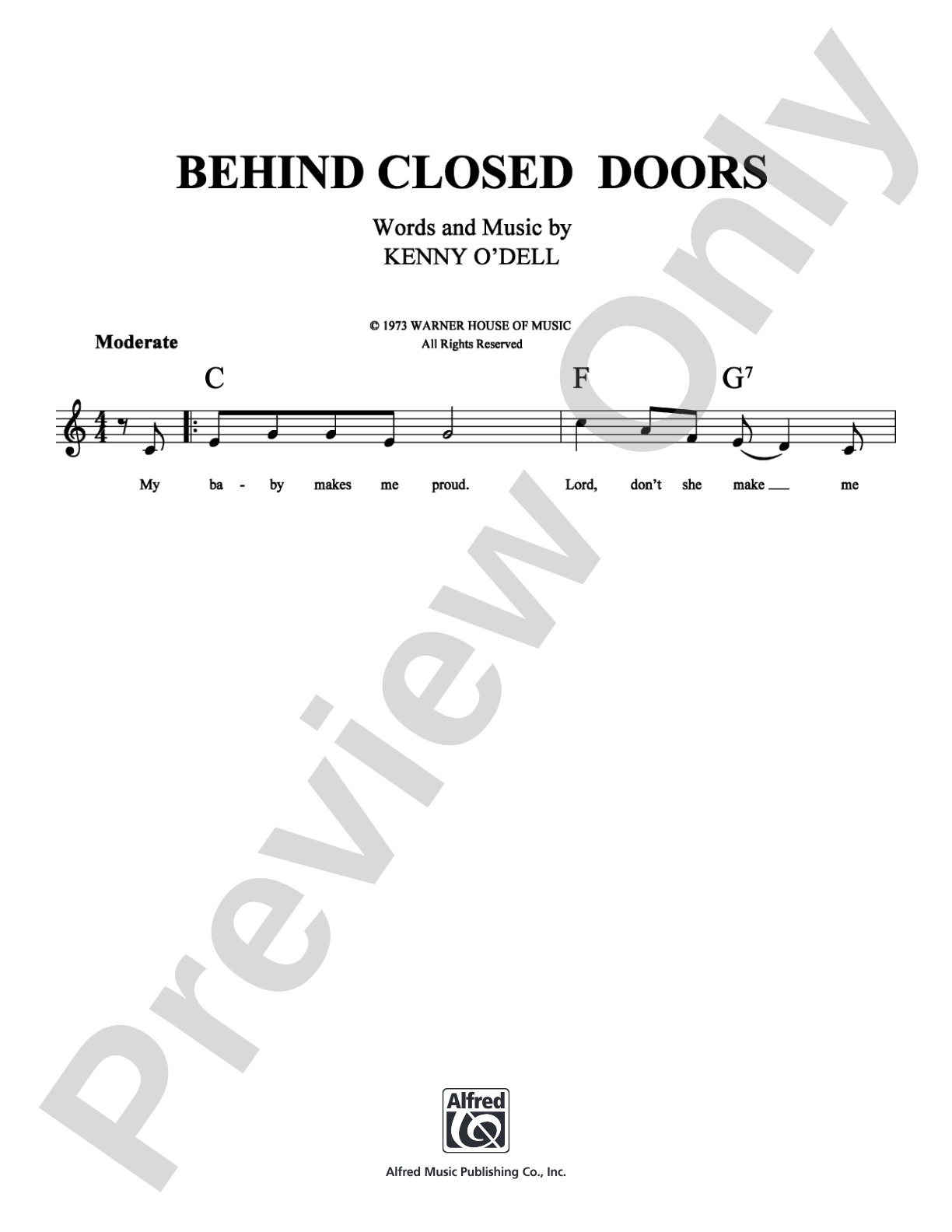 Behind Closed Doors: Lead Sheet Digital Sheet Music