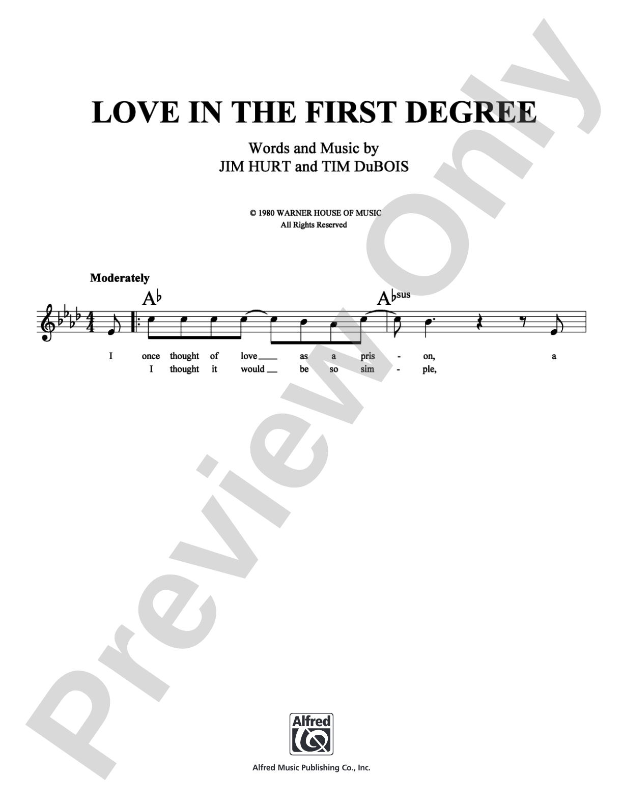 Love in the First Degree: Lead Sheet Digital Sheet Music