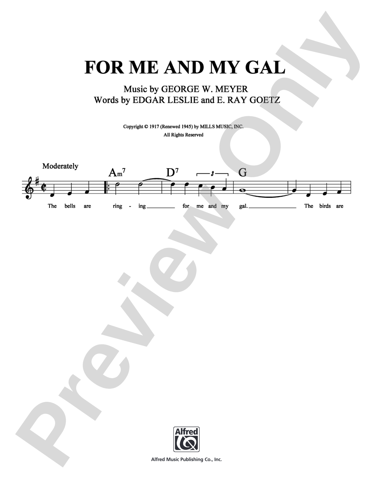 For Me And My Gal: Lead Sheet Digital Sheet Music