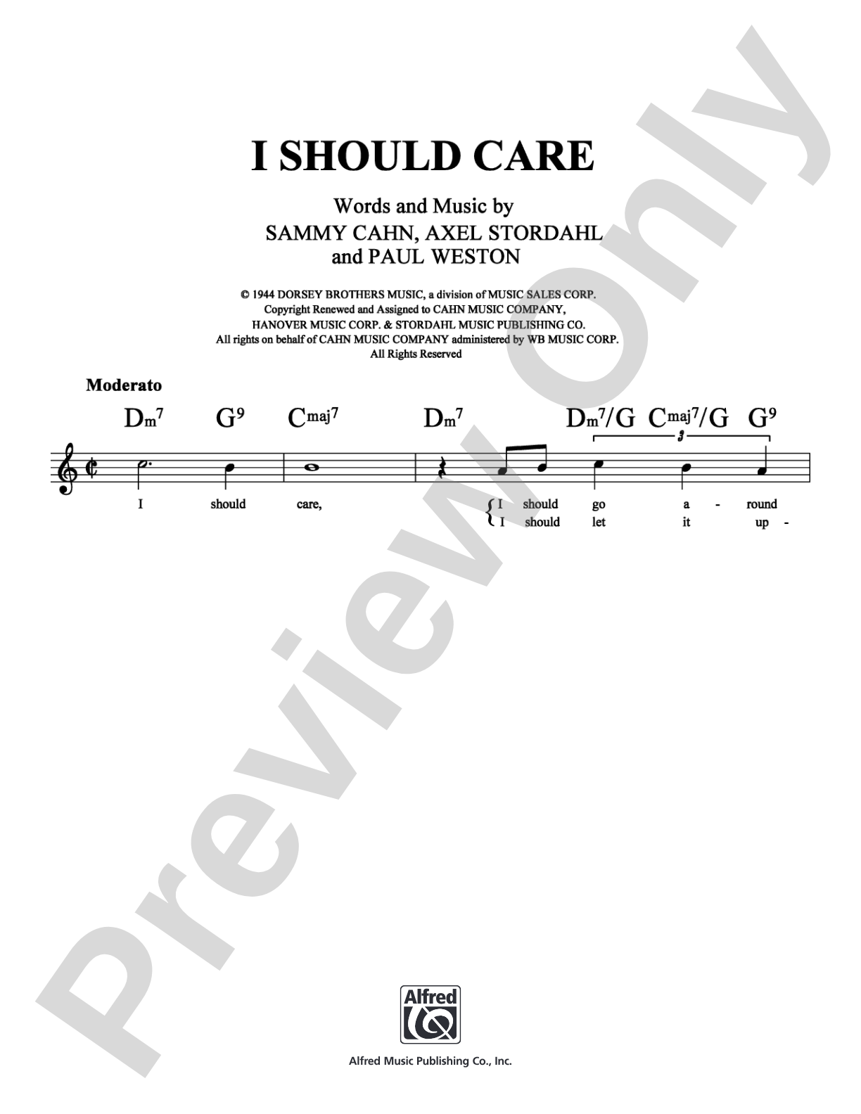 I Should Care: Lead Sheet Digital Sheet Music