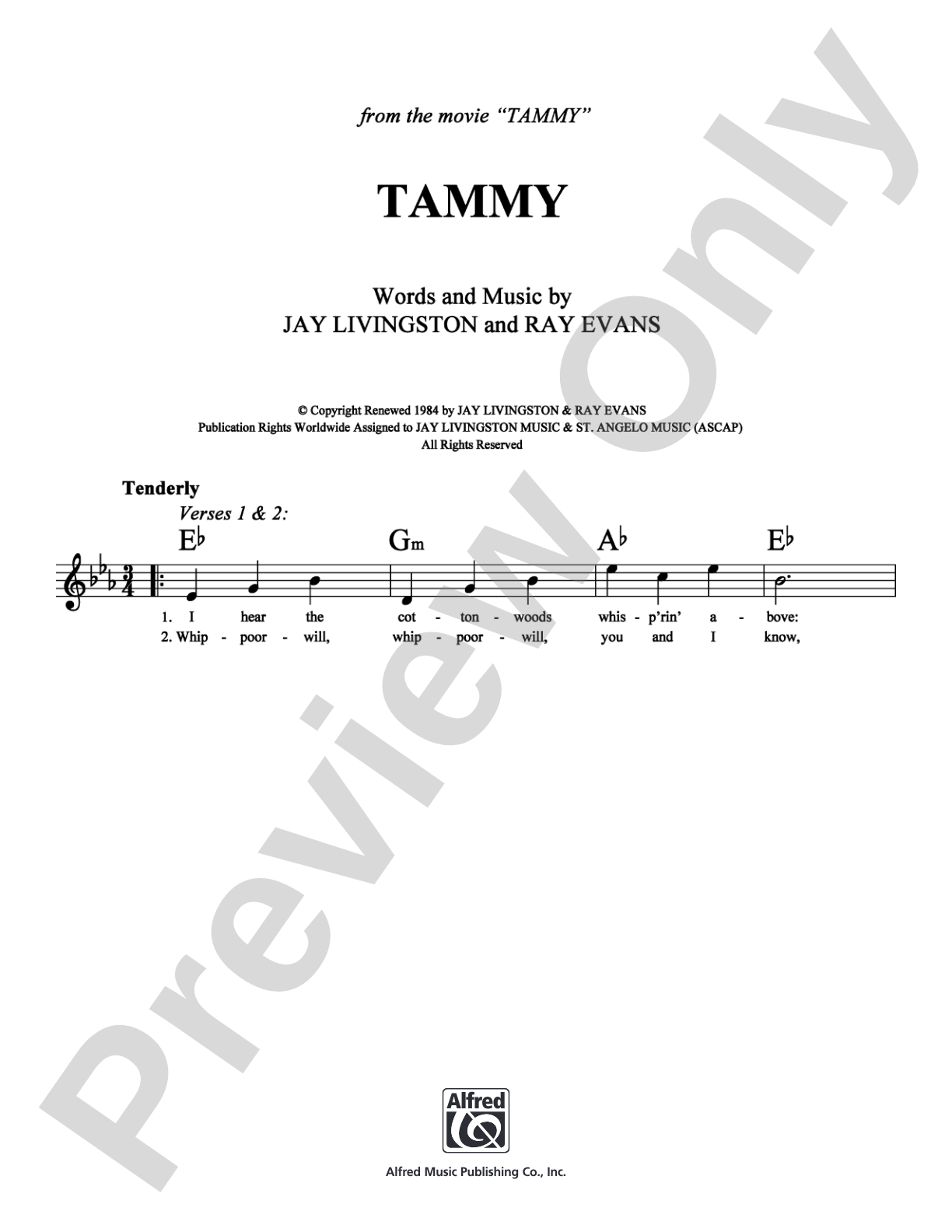 Tammy: Lead Sheet Digital Sheet Music