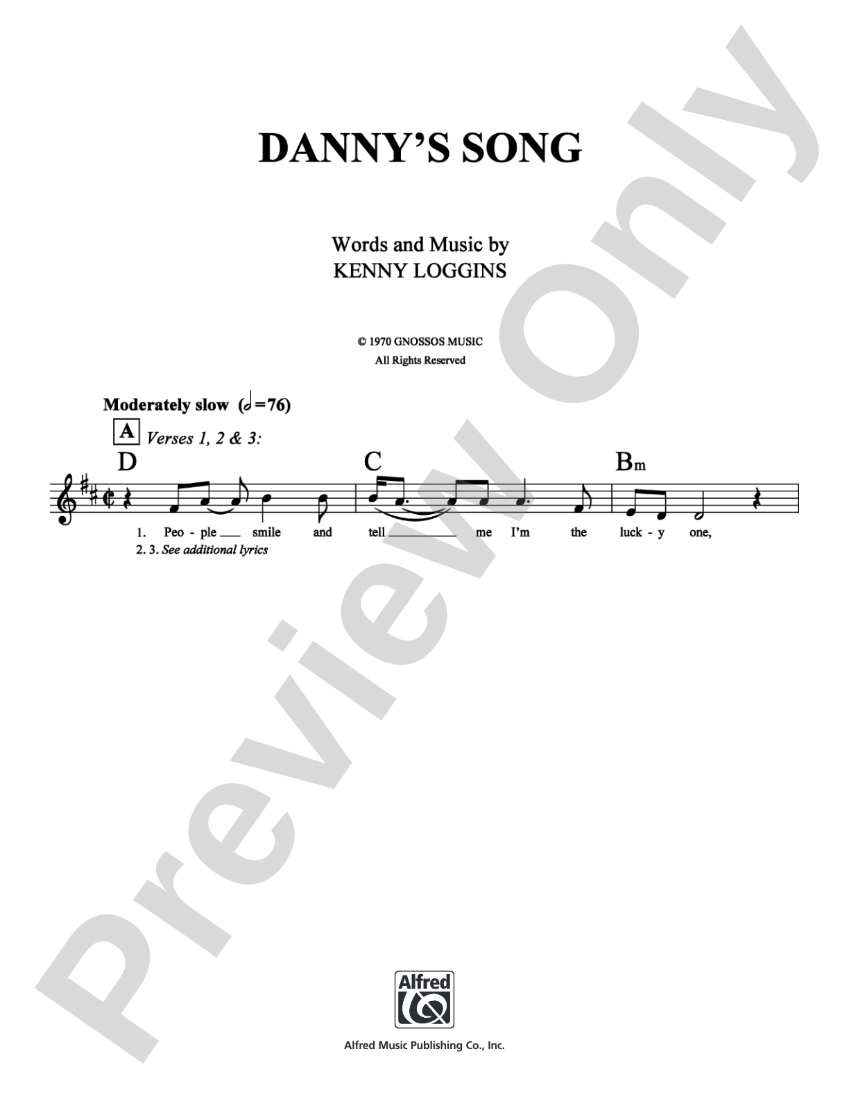 Danny's Song: Lead Sheet Digital Sheet Music