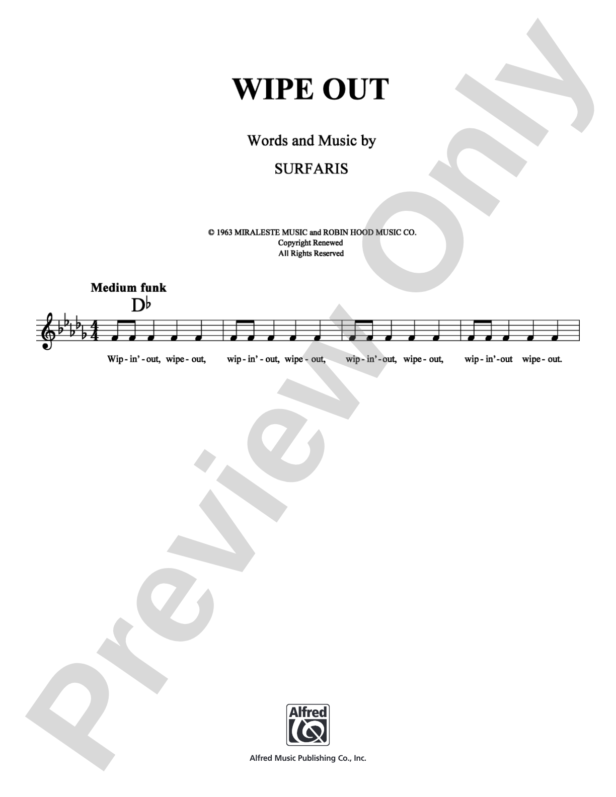 Wipe Out: Lead Sheet Digital Sheet Music