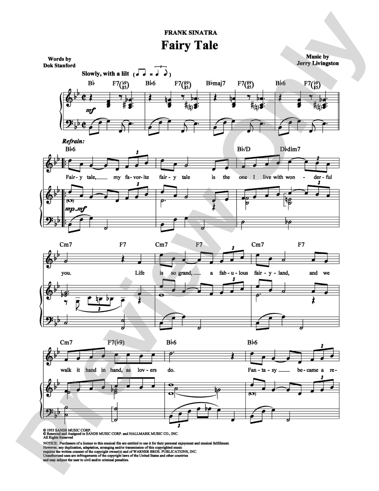 Fairy Tale: Piano/Vocal/Chords Digital Sheet Music