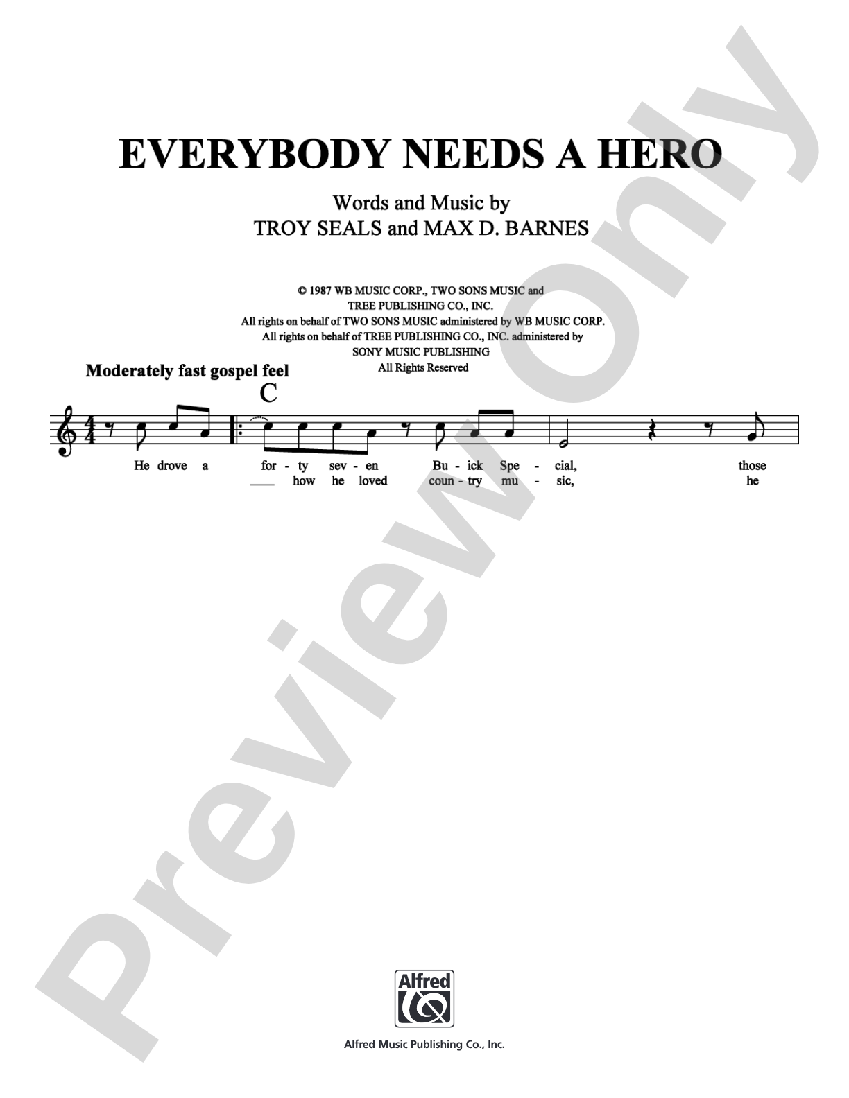 Everybody Needs a Hero: Lead Sheet Digital Sheet Music