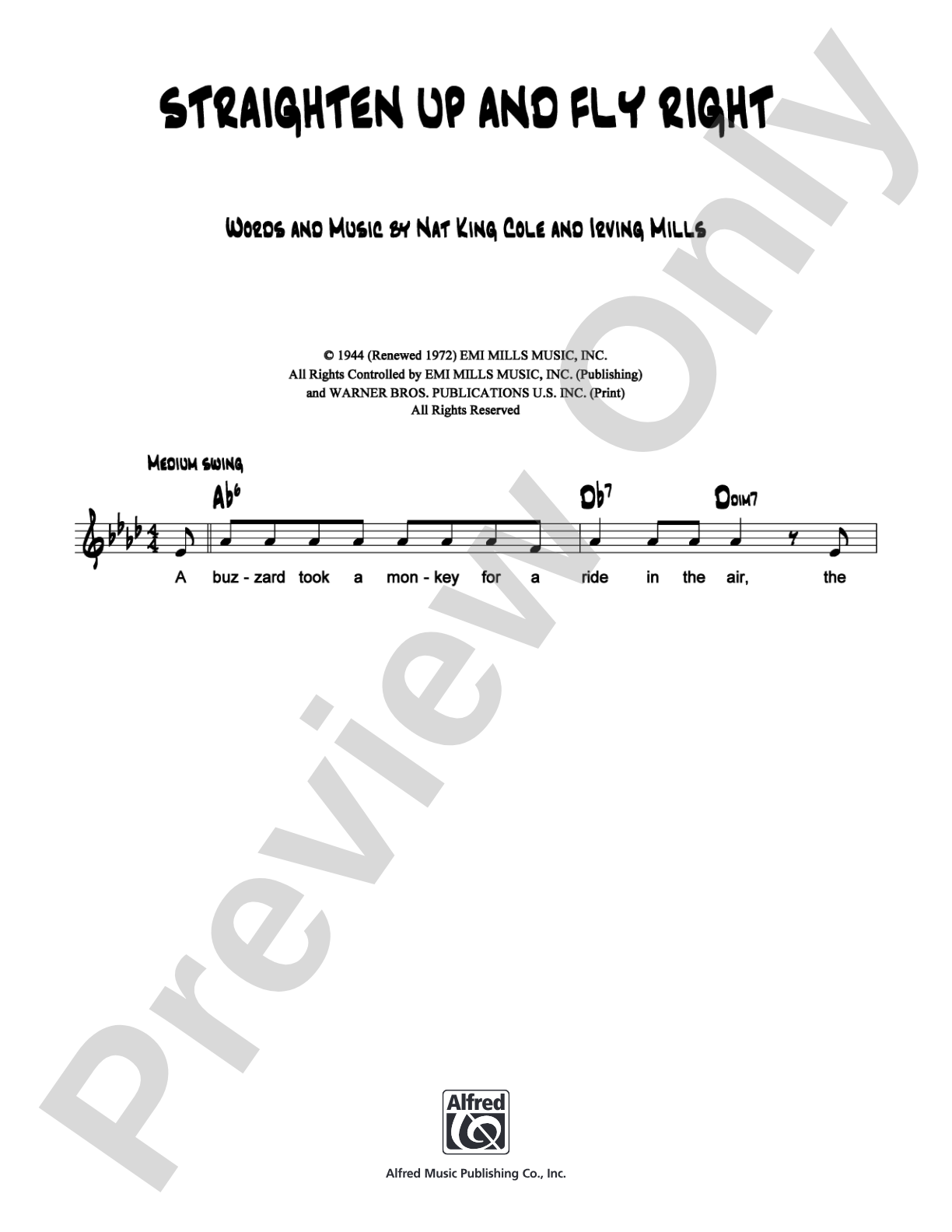 Straighten Up and Fly Right: Lead Sheet Digital Sheet Music