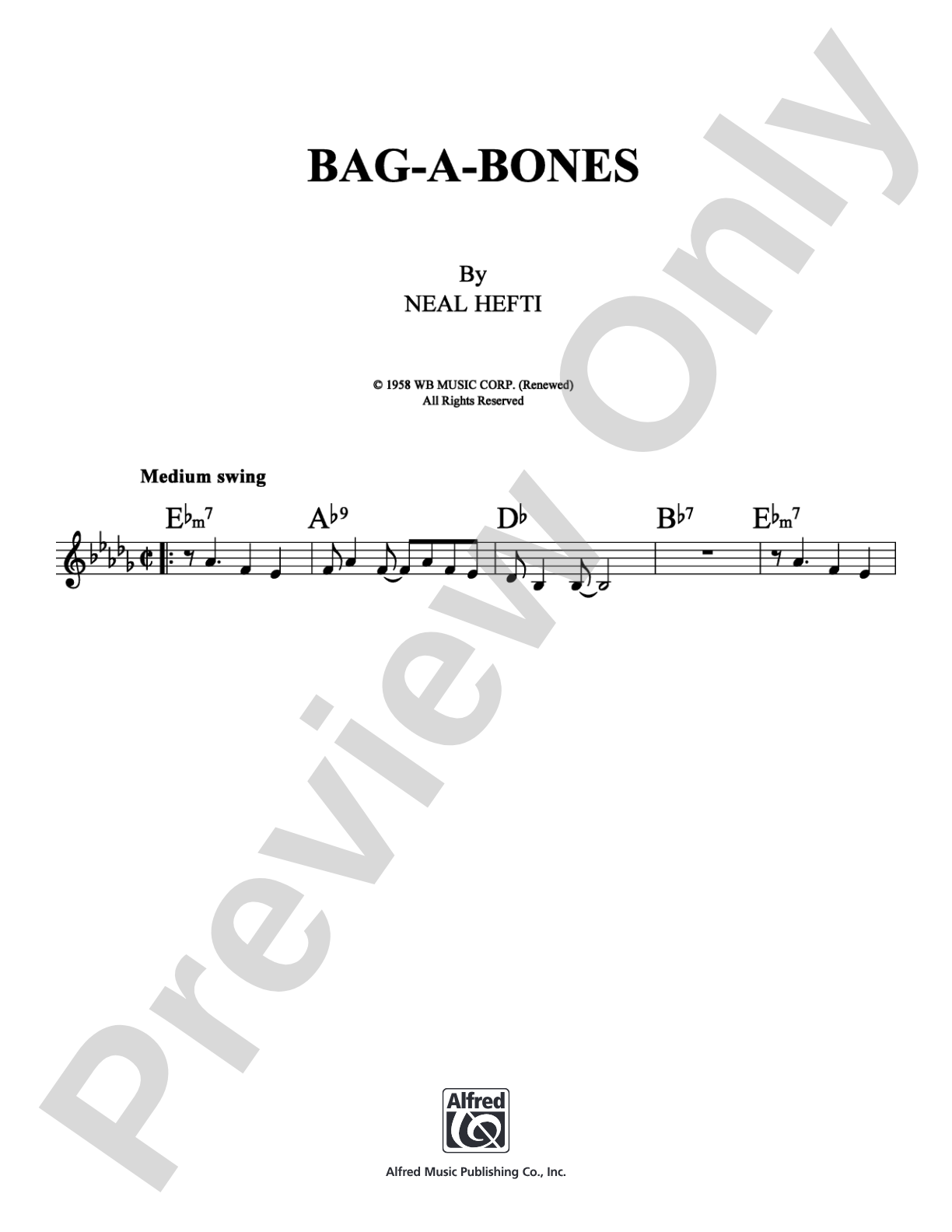 Bag-A-Bones: Lead Sheet Digital Sheet Music