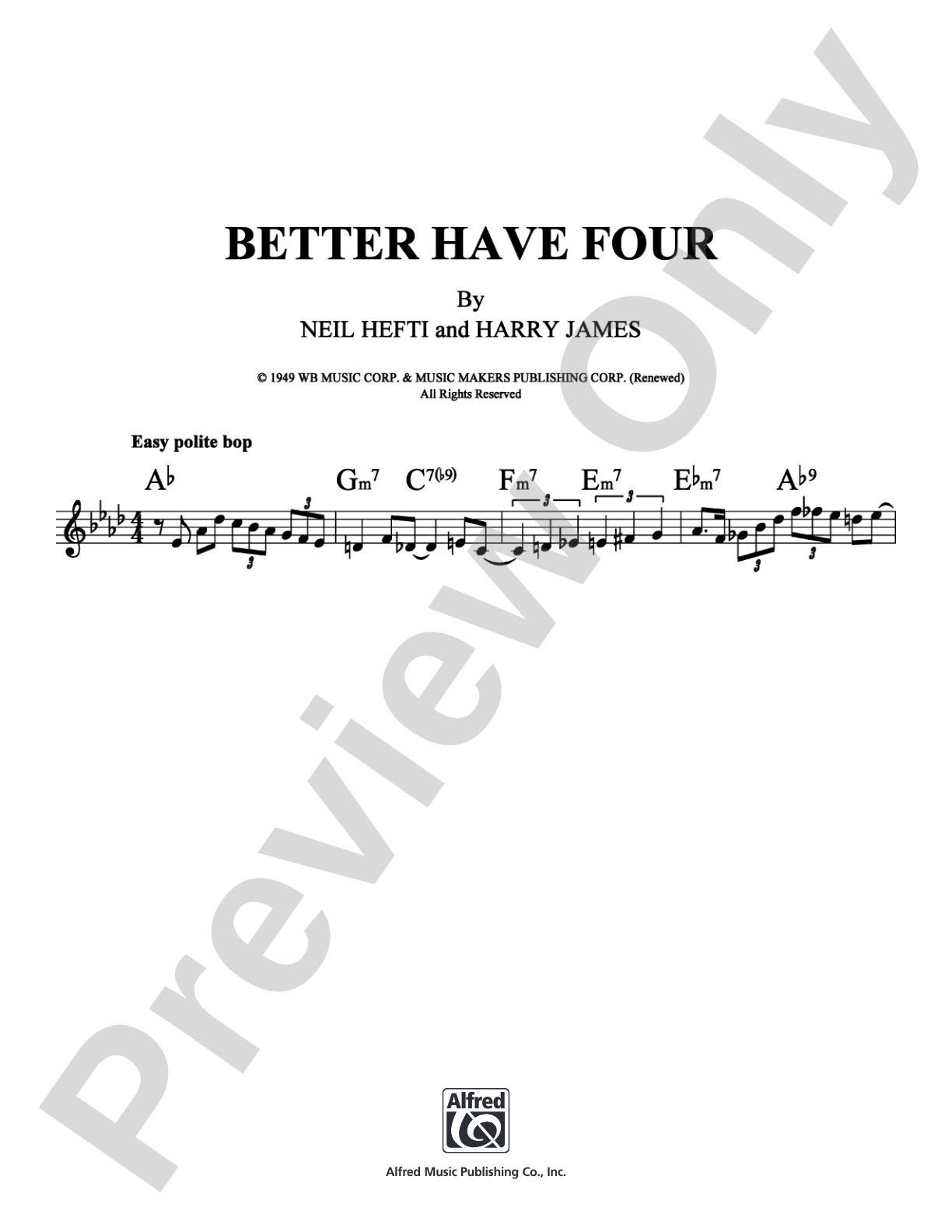 Better Have Four: Lead Sheet Digital Sheet Music