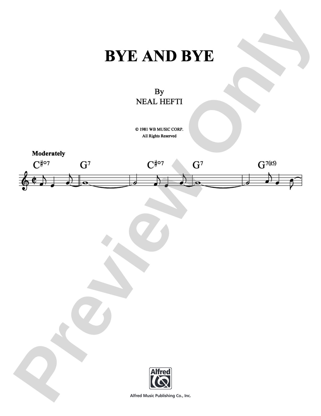 Bye and Bye: Lead Sheet Digital Sheet Music