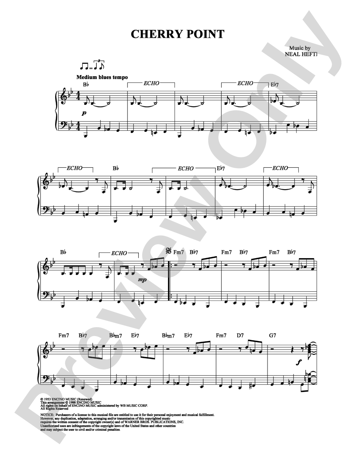 Cherry Point: Piano/Vocal/Chords Digital Sheet Music