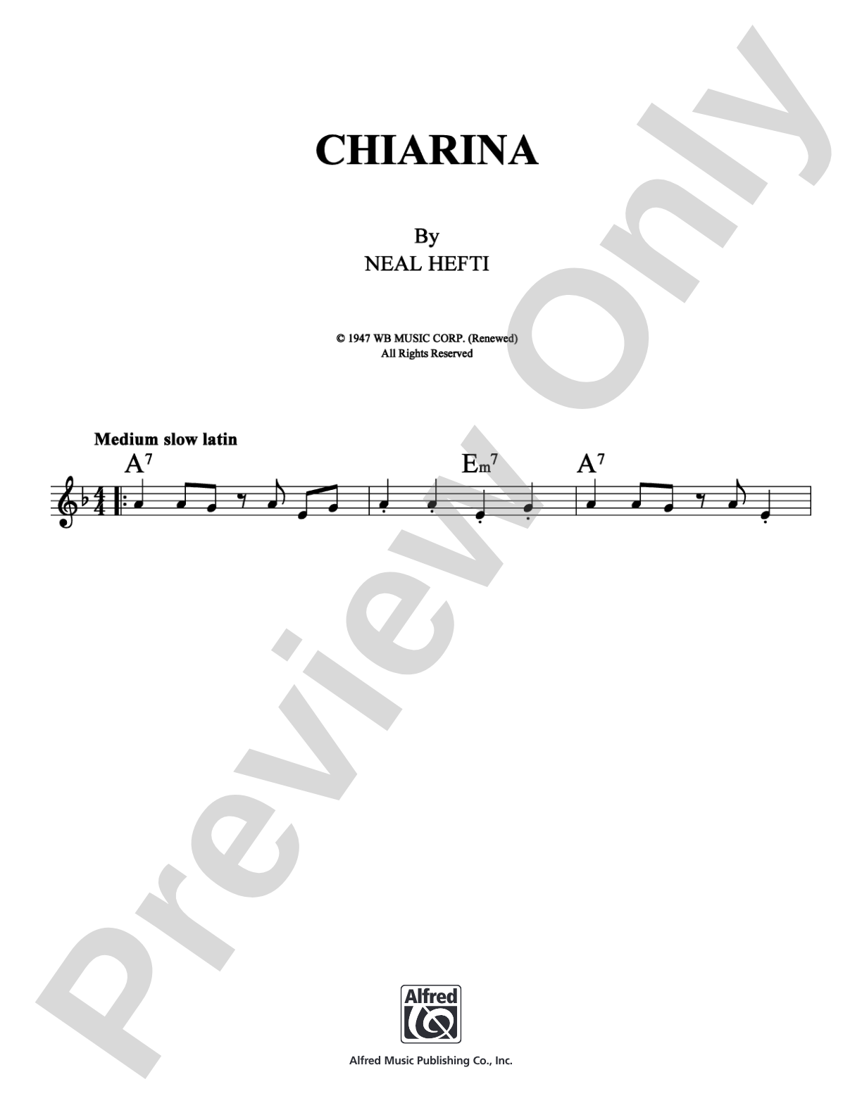 Chiarina: Lead Sheet Digital Sheet Music
