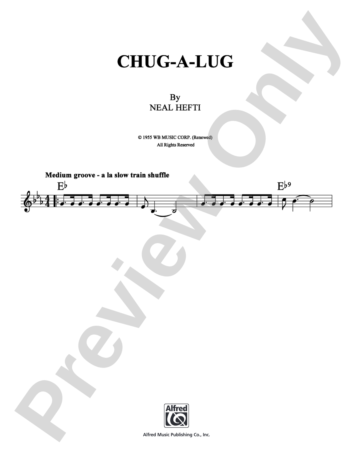 Chug-A-Lug: Lead Sheet Digital Sheet Music