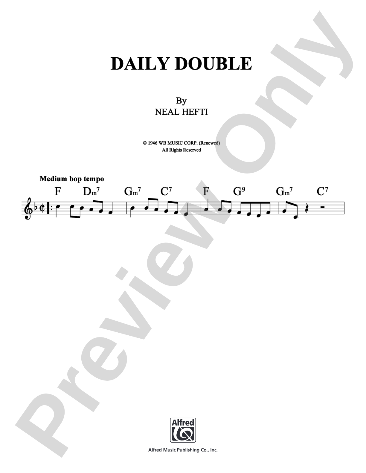 Daily Double: Lead Sheet Digital Sheet Music